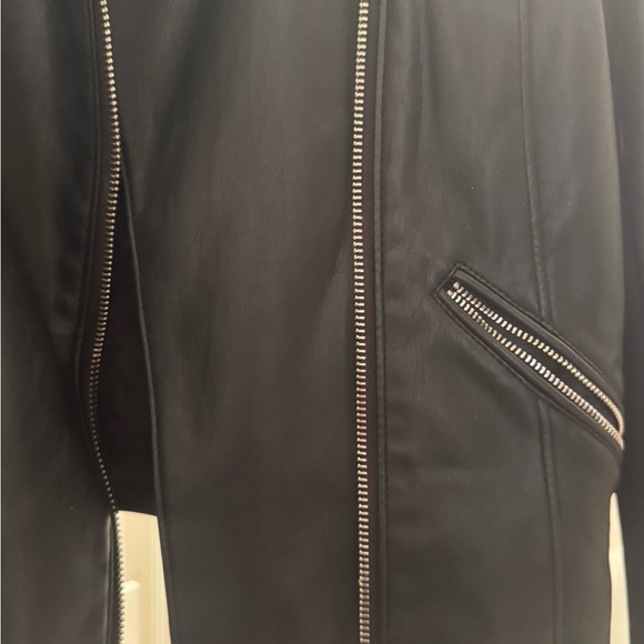 Zara Black Faux Leather Jacket - Picture 3 of 6